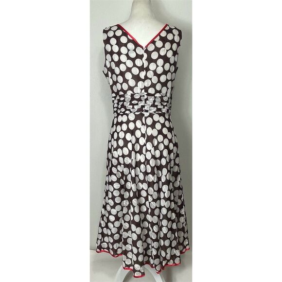 Vtg Robbie Bee Brown Polka Dot Dress 6 Classic Retro Pin Up Marilyn Monroe Julia - Picture 3 of 16
